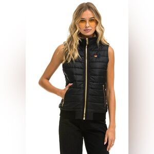 Aviator Nation Sunburst Black Puffer Vest